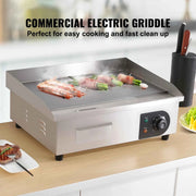 Load image into Gallery viewer, Amocart 21In Commercial Electric Grill Flat Pan Stainless Steel Desktop Griddle Hotplate Teppanyaki Grill w/Temperature Control