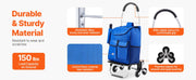 Bild in Galerie-Viewer laden, Amocart 36L Folding Shopping Cart Stair Climbing Handcart with Wheels & Oxford Cloth Bag Hand Truck for Grocery Laundry Storage
