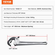 Load image into Gallery viewer, Amocart Pipe Wrench Aluminum Straight Pipe Wrench Adjustable Plumbing Wrench High Strength Jaw & Ergonomic Handle Automotive
