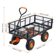 Load image into Gallery viewer, SucceBuy Garden Cart Sturdy Metal Utility Wagon with Simple Assembly Versatile Dump Cart Wheelbarrow with 400/880lbs Capacity