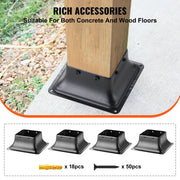 Bild in Galerie-Viewer laden, Amocart 4x4 Post Base Internal 3.6"x3.6" Heavy Duty Powder-Coated Steel Post Bracket for Deck Porch Handrail Railing Support