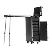 Charger l'image dans la visionneuse de galerie, SucceBuy Professional Makeup Train Case Aluminum Cosmetic Case Workbench With Supporting Legs Rolling Makeup Case Extra Large