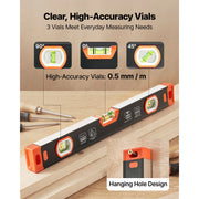 Bild in Galerie-Viewer laden, SucceBuy Torpedo Level 3/4 Pcs Magnetic Leveler Tool Set with Clear 3 Green Vials Hanging Hole for Construction Home Renovation