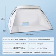 Load image into Gallery viewer, SucceBuy Portable Paint Booth Shelter 7.5x5.2x5.2/10x7x6ft Foldable Spray Painting Tent for Furniture Craft Project DIY Tool