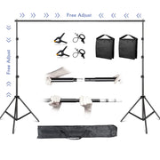 Load image into Gallery viewer, 2.6x3M/8.5x10ft Photo Video Studio Backdrop Background Stand, Adjustable Telescopic Background Support System with Carry Bag