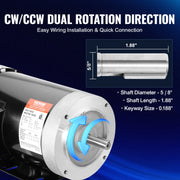 Load image into Gallery viewer, Amocart 2HP Electric Motor 3450rpm AC 230V/460V Air Compressor Motor 3Phase 5/8" Keyed Shaft CW Rotation for General Equipment