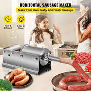 Load image into Gallery viewer, SucceBuy 3L Horizontal Sausage Stuffer Manual Sausage Maker Stainless Steel With 5 Filling Nozzles For Home & Commercial Use - AMOCART