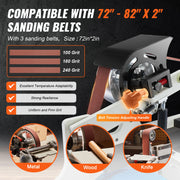 Bild in Galerie-Viewer laden, Variable Speed 1500W Belt Grinder Sander SucceBuy VFD Polisher Knife Sharpener Mould Grinding Tool