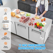 Bild in Galerie-Viewer laden, Amocart 72" Commercial Refrigerator Sandwich & Salad Prep Table 20Cu.Ft Food Prep Frost Free Refrigerator for Restaurant Bar