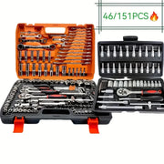 Load image into Gallery viewer, 150/46pcs Socket Tool Set, Automotive & Motorcycle Repair Tool Kit - Durable Chrome Vanadium Steel, Includes Ratchet Wrenches