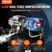Charger l'image dans la visionneuse de galerie, Amocart 80 Gallon Air Compressor 6.5HP 145PSI Oil Free Air Compressor Ultra Quiet Compressor for Industrial Sites Auto Repair