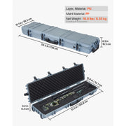Charger l'image dans la visionneuse de galerie, Amocart Hard Rifle Case Lockable Rifle Case w/ Pre-cut Foams & Wheels IP67 Waterproof Pistol Storage Cases for Rifles Shotguns