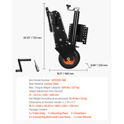 Load image into Gallery viewer, Amocart 500lbs Tongue Boat Trailer Dolly 13-23.2in Height Adjustable Manual or Electric Wrench Drive RVs Mover for Cargo Moving