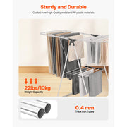 Bild in Galerie-Viewer laden, Amocart Clothes Drying Rack Foldable Laundry Dryer Rack with Sock Clips Metal Height Adjustable Drying Racks for Outdoor&Indoor