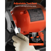 Load image into Gallery viewer, Amocart Bench Grinder Single Speed Bench Grinder 1750RPM Low-Speed Table Grinders with Induction Motor Adjustable Tool Rest