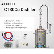 Load image into Gallery viewer, HOOLOO CT30Cu Distiller Small Home Brewing 220V/110V Moonshine Still Machine Rectification Brewing Equipment Whiskey Brandy Rum