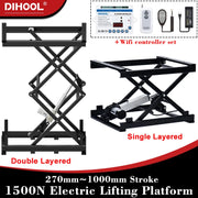 Load image into Gallery viewer, 1500N Electric Lifting Platform with Smart Controller Set 270mm~1005mm Stroke RF485 60kg~150kg Load 2Layers Scissor Lift Table