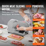 Load image into Gallery viewer, SucceBuy Meat Slicer Electric Deli Food Slicer SUS 420 Stainless Steel Blade and Blade Guard Adjustable Thickness for Home Use - AMOCART