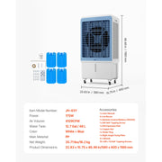 Load image into Gallery viewer, SucceBuy Evaporative Air Cooler 3100CFM with 9Gal Water Tank Swamp Cooler with Remote Control 12H Timer 4 Ice Boxes 3 Wind Speed