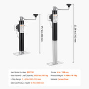 Bild in Galerie-Viewer laden, SucceBuy 2000 lbs Trailer Jack Stand 10" Lift Weld-on Pipe-Mount Bracket Support Legs Corner Steady Camper Parts for RV Yacht