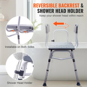 Load image into Gallery viewer, SucceBuy Tub Transfer Bench for Bathtub Shower Seats Lightweight Shower Bench with Non-Slip Bath Seats with Armrest and Backrest - AMOCART