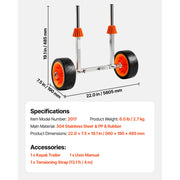 Load image into Gallery viewer, SucceBuy 250LBS Kayak Cart Canoe Cart Dolly with 7.5in Solid Rubber Tires & Kickstand Paddle Board Trolley for Paddleboards