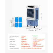 Load image into Gallery viewer, SucceBuy Evaporative Air Cooler 3100CFM with 9Gal Water Tank Swamp Cooler with Remote Control 12H Timer 4 Ice Boxes 3 Wind Speed