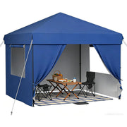 Load image into Gallery viewer, Pop Up Canopy with 4 Sidewalls, Beach Tent with One Push Setup, Outdoor Instant Tent with Wheeled Carry Bag, Portable Gazebo Shelter for Patio Deck Garden and Beach, 10x10 FT Canopy Cover