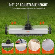 Load image into Gallery viewer, SucceBuy Rolling Magnetic Sweeper with Wheels Push-Type Magnetic Pick Up Sweeper Large Magnet Pickup Lawn Telescoping Sweeper