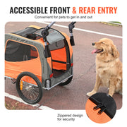 Bild in Galerie-Viewer laden, Amocart 66lbs Dog Bike Trailer2-in-1Pet Stroller Folding Cart Frame Bicycle Carrier with Wheels Universal Coupler for Dogs