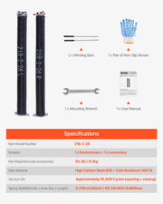 Load image into Gallery viewer, SucceBuy Garage Door Torsion Springs Pair Cycles Electrophoresis Black Coated for Replacement Garage Door Springs
