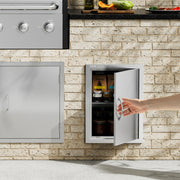 Load image into Gallery viewer, SucceBuy BBQ Access Door Stainless Steel Flush Mount Door Wall Vertical Door w/ Recessed Handle Grilling Station Outside Cabinet