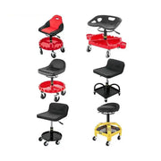 Load image into Gallery viewer, SucceBuy Rolling Garage Stool Car Detailing Stool Adjustable Height Mechanic Seat With Tool Tray Workshop Auto Repair Shop Stool