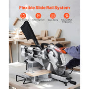 Load image into Gallery viewer, SucceBuy Sliding Compound Miter Saw 12-Inch Blade 15Amp Motor 60-Tooth Corded Double Bevel Sliding Miter Saw LED Alignment