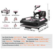 Charger l'image dans la visionneuse de galerie, Amocart Heat Press Machine Heat Transfer Machine 30oz Tumbler Press 360° Swing Away Digital T-Shirt Pressing Coating