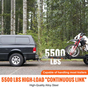 Load image into Gallery viewer, SucceBuy 5500 lbs Tow Bar with Chains Powder-Coating Bumper-Mounted Towing Coupler Fits 2in Ball Hitch for RV Car Trailer Truck
