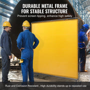 Bild in Galerie-Viewer laden, SucceBuy Welding Screen with Frame 6' x 6' Welding Curtain Screen Flame-Resistant Vinyl Welding Protection Screen