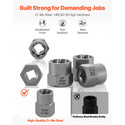 Load image into Gallery viewer, SucceBuy Bolt Extractor Kit Impact Bolt & Nut Remover Set with Pin Punch Solid Storage Case Cr-Mo Steel for Removing Damaged - AMOCART