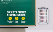Bild in Galerie-Viewer laden, Amocart 36 Slots Cell Phone Cabinet Silver Aluminum Alloy Pocket Chart Wall Mounted Storage Locker Box for Classroom Office Gym