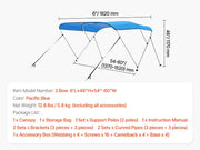 Load image into Gallery viewer, SucceBuy 3 Bow Boat Bimini Tops 600D Polyester Canopy with Aluminum Alloy Frame Waterproof Sun Shade Awning Canopy Fit for Boat