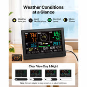 Charger l'image dans la visionneuse de galerie, Station météo Wi-Fi 7-en-1 SucceBuy avec écran de 7,5 pouces, application et thermomètre de piscine, prévisions météo, vitesse du vent, température de la piscine