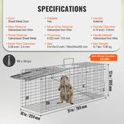 Load image into Gallery viewer, Live Animal Cage Trap Humane Cat Rodent Control Folding with Handle for Rabbits Stray Cats Squirrels Raccoons Groundhog