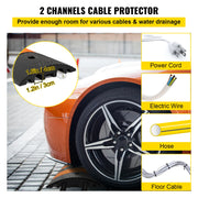 Load image into Gallery viewer, SucceBuy Rubber Speed Bump 2 Channel Speed Bump Hump 72.8x12.2x2.2 Garage Cable Ramp for Asphalt Concrete Gravel Driveway-6 FT