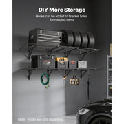 Load image into Gallery viewer, SucceBuy 2-Tier Wall Garage Shelving Wall Mounted Shelving Unit 24x72in 800lbs Per Shelf Floating Storage Metal Rack for Garage