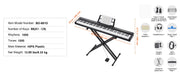 Charger l'image dans la visionneuse de galerie, SucceBuy Clavier de piano numérique 88 touches semi-lestées, taille standard, portable, 1000 sonorités pour débutants