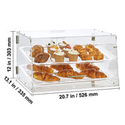Load image into Gallery viewer, SucceBuy 2/3-Tier Commercial Acrylic Pastry Bakery Display Case with Rear Door Access & Removable Shelves for Donut Bagels Cake