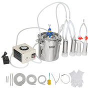 Load image into Gallery viewer, SucceBuy Goat Milking Machine Stainless Steel Bucket Electric Automatic Pulsation Cup Tubes Adjustable Suction for Cow and Sheep