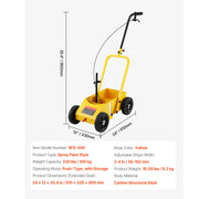 Bild in Galerie-Viewer laden, Amocart Striping Line Marking Machine 24 x 13 x 35.4 in 4-Wheel with 2-4 in Adjustable Width for Roads Lots Sports Field Yellow