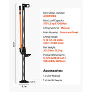Bild in Galerie-Viewer laden, SucceBuy Farm Jack 60" Universal High-Lift Wagenheber 3,18 Tonnen (7000lb) Offroad-Wagenheber mit Ratsche Hochleistungs-Wagenheber mit 13-138 cm Hubbereich für SUV