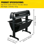 Load image into Gallery viewer, Amocart 34Inch Vinyl Cutter Plotter 780mm Cutting Width Sign Printer Machine w/ Paper Basket LCD Display Signmaster Software